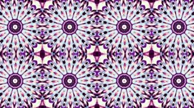 Geometrik şekilleri hareket ettiriyor ve dönüştürün. Simetrik süs deseni. Model değişiyor. Döngü görüntüleri.