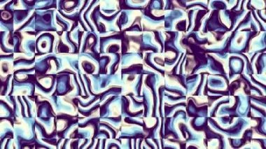 Rastgele dalgalı dokuyu hareket ettiriyorum. Psychedelic fütüristik arka plan. Soyut kavisli şekilleri dönüştürün. Döngü görüntüleri.