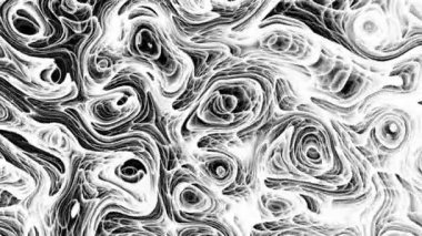Rastgele dalgalı dokuyu hareket ettiriyorum. Psychedelic fütüristik arka plan. Soyut kavisli şekilleri dönüştürün. Döngü görüntüleri.