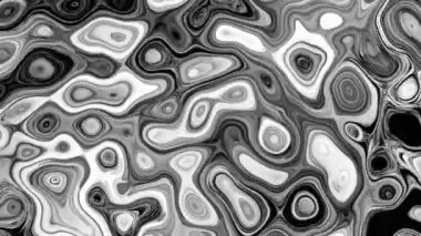 Rastgele dalgalı dokuyu hareket ettiriyorum. Psychedelic fütüristik arka plan. Soyut kavisli şekilleri dönüştürün. Döngü görüntüleri.