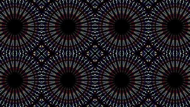 Symmetriska Mosaikkakel Omvandla Prydnad Abstrakt Material Jugendstil Looping Footage — Stockvideo