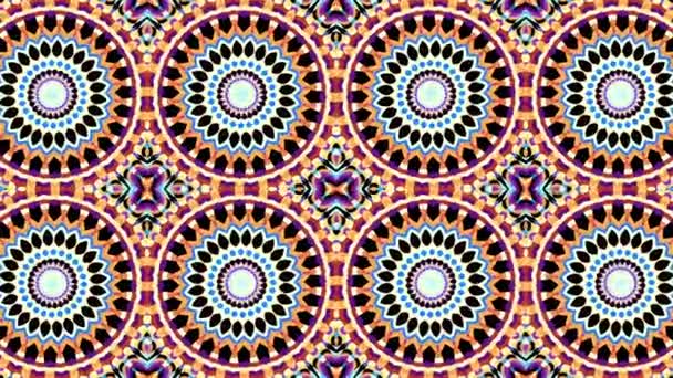 Symmetric Mosaic Tile Transforming Ornament Abstract Footage Art Nouveau Style — Stock Video