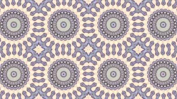 Symmetric Mosaic Tile Transforming Ornament Abstract Footage Art Nouveau Style — Stock Video