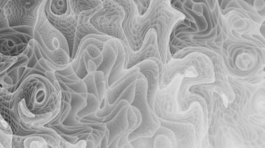 Rastgele dalgalı dokuyu hareket ettiriyorum. Psychedelic fütüristik arka plan. Soyut kavisli şekilleri dönüştürün. Döngü görüntüleri.
