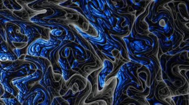 Rastgele dalgalı dokuyu hareket ettiriyorum. Psychedelic fütüristik arka plan. Soyut kavisli şekilleri dönüştürün. Döngü görüntüleri.