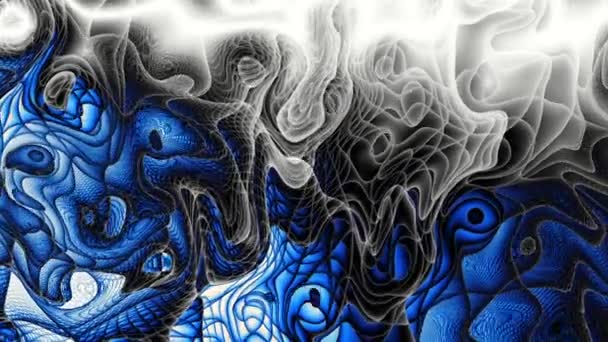 Движущаяся Случайная Волнистая Текстура Психоделический Футуристический Фон Преобразование Абстрактных Изогнутых — стоковое видео
