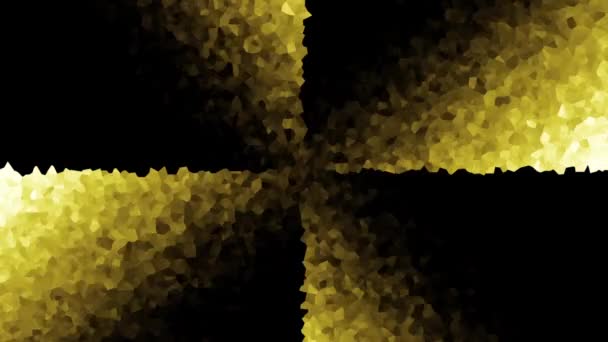 Abstraktní Pohybující Zlatou Mozaiku Černém Pozadí Opakování Záběru — Stock video