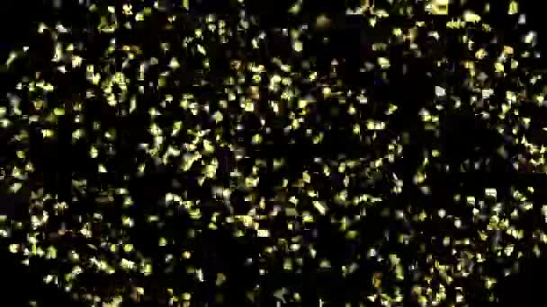 Absztrakt Mozgó Arany Mozaik Egy Fekete Háttér Looping Felvétel — Stock videók