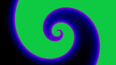 Yeşil ekran arka planda soyut spiral. Soyut kavisli şekilleri dönüştürün. Döngü görüntüleri.