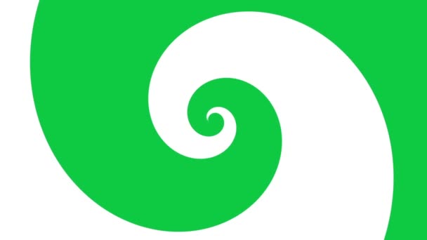 緑色の画面の背景に抽象的なスパイラル 抽象的な曲線形状を変換します ループフッテージ — ストック動画
