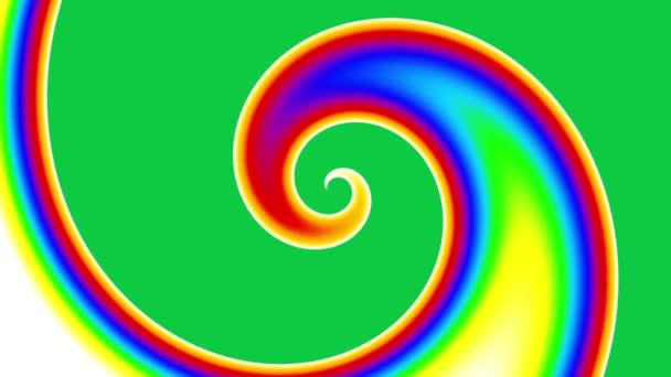 緑色の画面の背景に抽象的なスパイラル 抽象的な曲線形状を変換します ループフッテージ — ストック動画