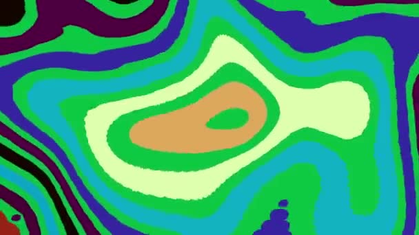 Psychedelic Animated Background Green Screen Background Transform Abstract Curved Shapes — Stock Video