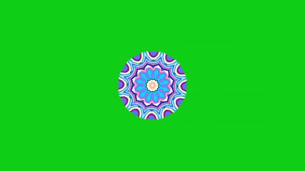 Psychedelic Animated Background Green Screen Background Transform Abstract Curved Shapes — Stock Video