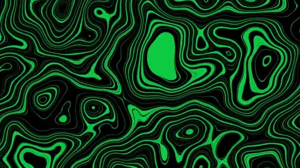 Movendo Ondas Psicodélicas Aleatórias Fundo Tela Verde Textura Ondulada Abstrato — Vídeo de Stock