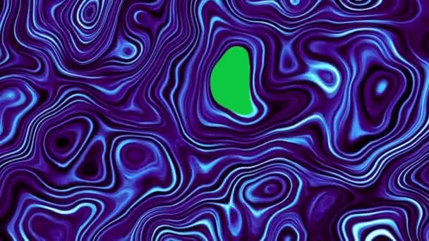 緑色の画面の背景にランダムなサイケデリック波を移動します 抽象的な波状のテクスチャは 緑色の画面の背景を記入します ループフッテージ — ストック動画