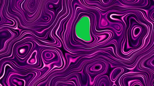 Bewegende Willekeurige Psychedelische Golven Groen Schermachtergrond Abstracte Golvende Textuur Vullen — Stockvideo