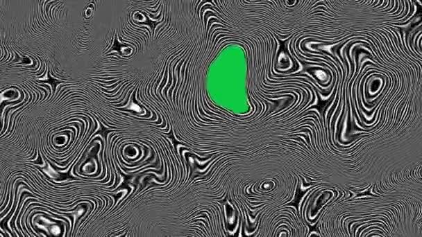 在绿屏背景上移动随机迷幻波 抽象波浪纹理填充绿屏背景 循环素材 — 图库视频影像