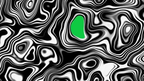 Bewegende Willekeurige Psychedelische Golven Groen Schermachtergrond Abstracte Golvende Textuur Vullen — Stockvideo