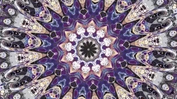 Omvandla Prydnadsväxter Vintage Mosaik Konst Cirkel Konst Nouvoe Stil Sömlöst — Stockvideo