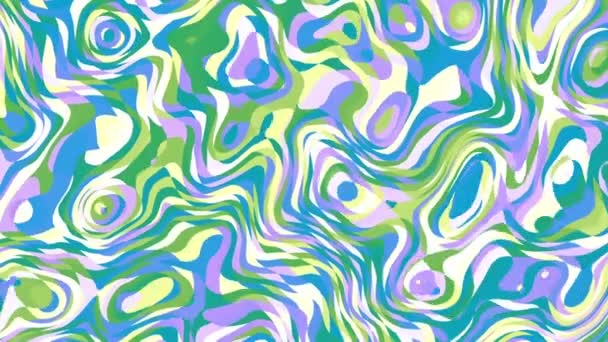 Přesouvání Náhodné Vlnité Textury Psychedelické Animované Pozadí Opakování Záběru — Stock video