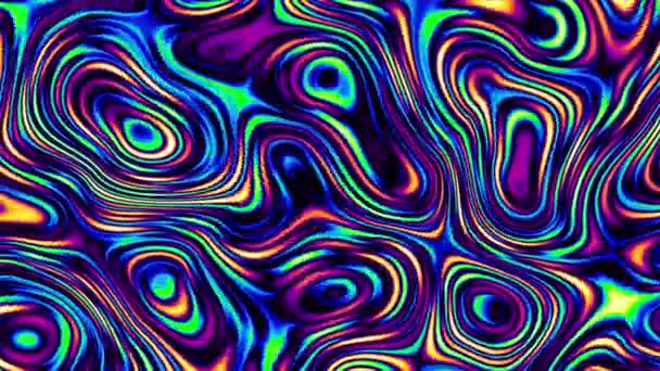 Bewegte Willkürlich Gewellte Textur Psychedelisch Animierter Hintergrund Looping Aufnahmen — Stockvideo