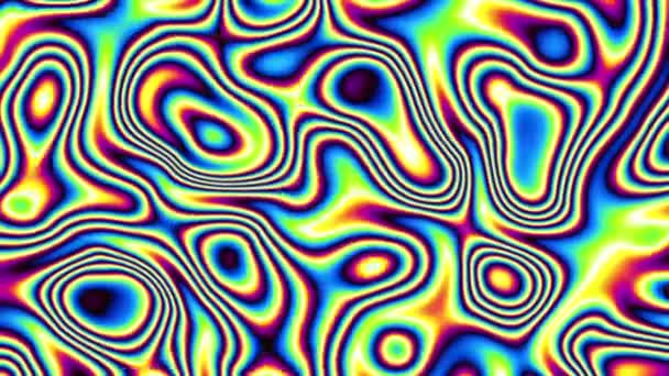 Bewegende Willekeurige Golvende Textuur Psychedelische Geanimeerde Achtergrond Beeldmateriaal Herhalen — Stockvideo