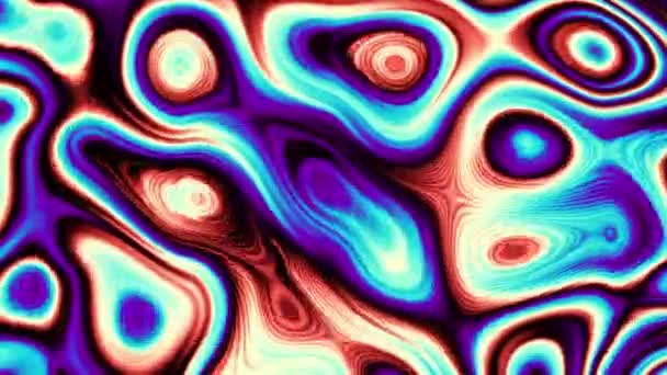 Moving Random Wavy Texture Psychedelic Animated Background Looping Footage — Stock Video
