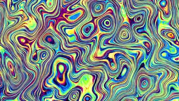 Přesouvání Náhodné Vlnité Textury Psychedelické Animované Pozadí Opakování Záběru — Stock video