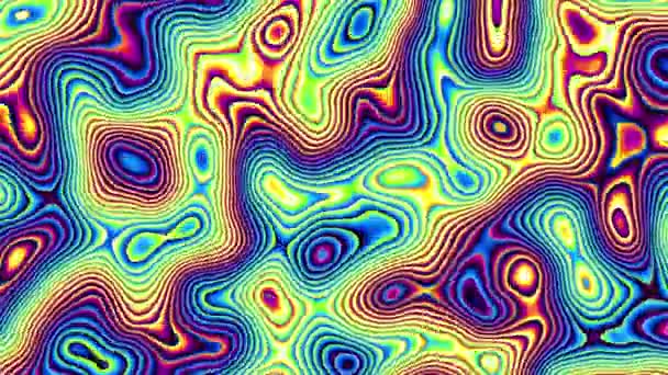 Bewegte Willkürlich Gewellte Textur Psychedelisch Animierter Hintergrund Looping Aufnahmen — Stockvideo