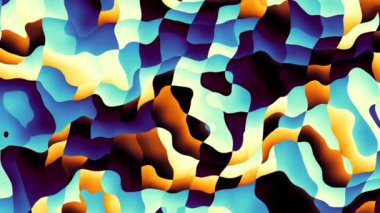 Rastgele dalgalı dokular. Psikedelik animasyon arka planı. Soyut kıvrımlı şekilleri dönüştür. Görüntü döngüsü.