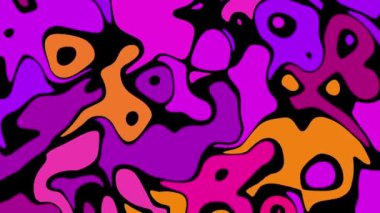 Rastgele dalgalı dokular. Psikedelik animasyon arka planı. Soyut kıvrımlı şekilleri dönüştür. Görüntü döngüsü.