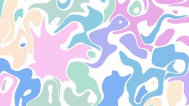 Rastgele dalgalı dokular. Psikedelik animasyon arka planı. Soyut kıvrımlı şekilleri dönüştür. Görüntü döngüsü.