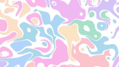 Rastgele dalgalı dokular. Psikedelik animasyon arka planı. Soyut kıvrımlı şekilleri dönüştür. Görüntü döngüsü.