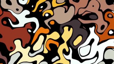 Rastgele dalgalı dokular. Psikedelik animasyon arka planı. Soyut kıvrımlı şekilleri dönüştür. Görüntü döngüsü.