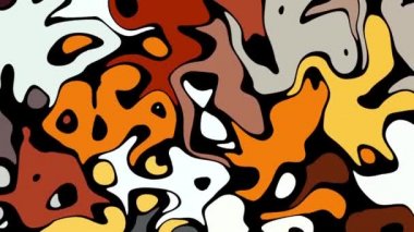 Rastgele dalgalı dokular. Psikedelik animasyon arka planı. Soyut kıvrımlı şekilleri dönüştür. Görüntü döngüsü.