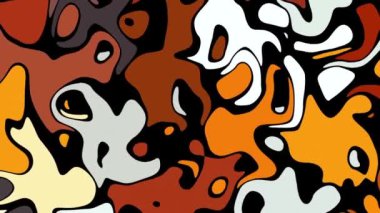 Rastgele dalgalı dokular. Psikedelik animasyon arka planı. Soyut kıvrımlı şekilleri dönüştür. Görüntü döngüsü.