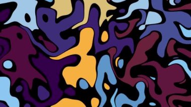 Rastgele dalgalı dokular. Psikedelik animasyon arka planı. Soyut kıvrımlı şekilleri dönüştür. Görüntü döngüsü.