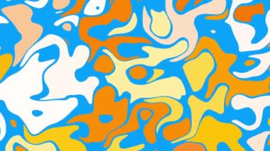 Rastgele dalgalı dokular. Psikedelik animasyon arka planı. Soyut kıvrımlı şekilleri dönüştür. Görüntü döngüsü.