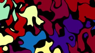 Rastgele dalgalı dokular. Psikedelik animasyon arka planı. Soyut kıvrımlı şekilleri dönüştür. Görüntü döngüsü.