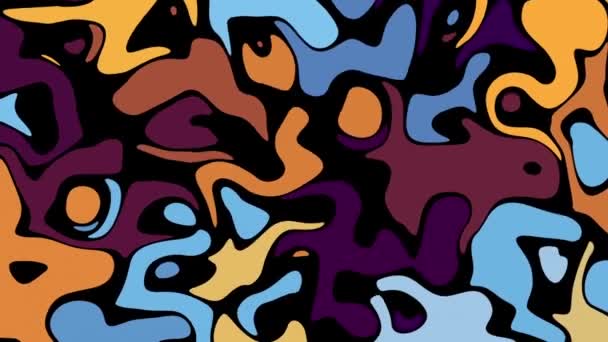 Движущаяся Случайная Волнистая Текстура Психоделический Анимированный Фон Преобразование Абстрактных Изогнутых — стоковое видео
