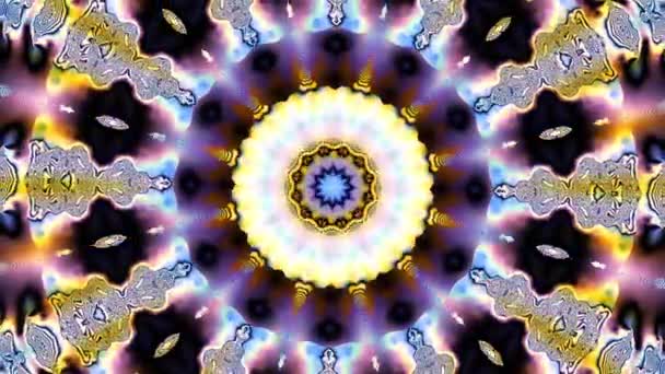 Вращающийся Абстрактный Магический Круг Эзотерическая Космическая Мандала Запись Петли — стоковое видео