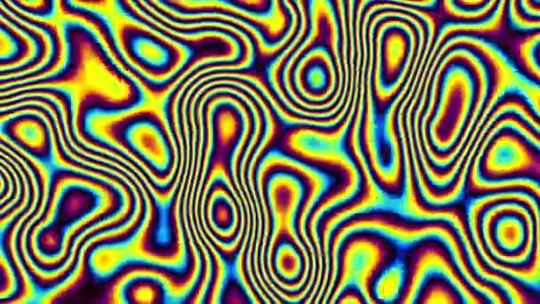 Moving Random Wavy Texture Psychedelic Animated Background Looping Footage — Stock Video