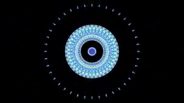 Snurrande Abstrakt Magiska Cirkel Esoteriska Kosmiska Mandala Loop Footage — Stockvideo