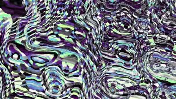 Движущаяся Случайная Волнистая Текстура Психоделический Анимированный Фон Циклические Кадры — стоковое видео