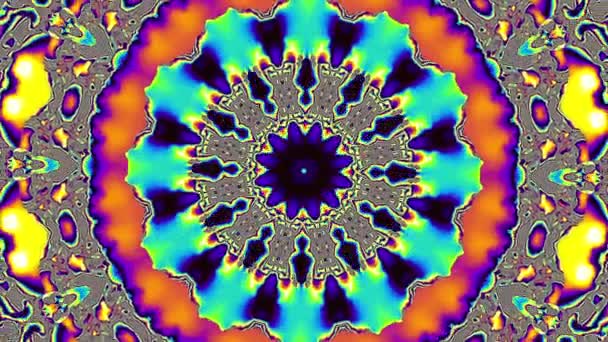 Snurrande Abstrakt Magiska Cirkel Esoteriska Kosmiska Mandala Loop Footage — Stockvideo