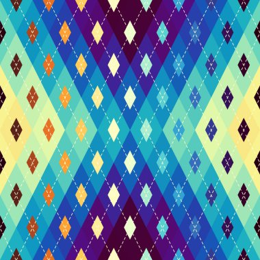Argyle kusursuz vektör şablonu. Eşkenar dörtgen deseni.