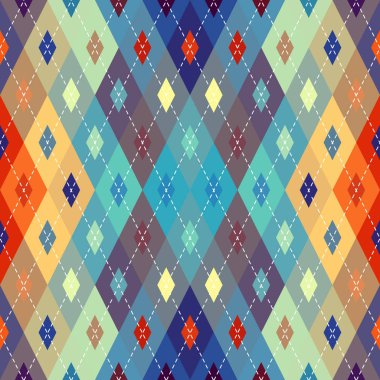 Argyle kusursuz vektör şablonu. Eşkenar dörtgen deseni.