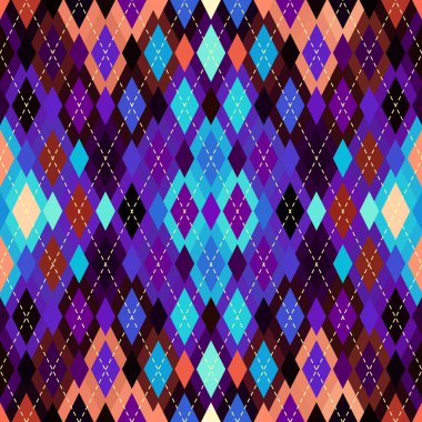 Argyle kusursuz vektör şablonu. Eşkenar dörtgen deseni.