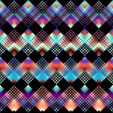 Sorunsuz arka plan. Geometrik soyut köşegen desen düşük Poli piksel sanat tarzı.