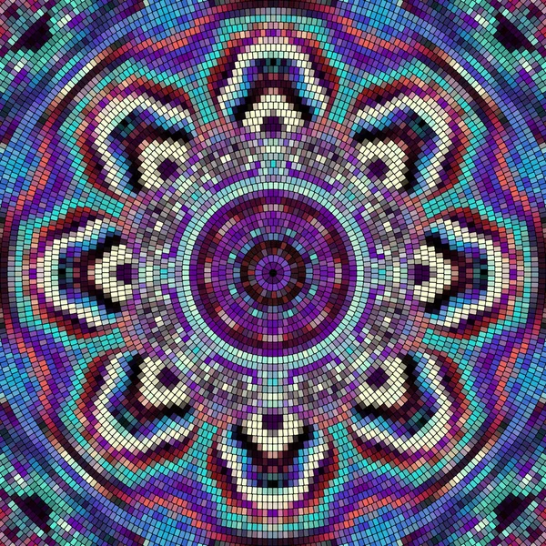 Sömlöst bakgrundsmönster. Runda Mandala av mosaik konst mönster. — Stock vektor